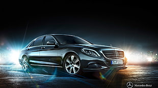 black Mercedes-Benz sedan, Mercedes-Benz, Mercedes-Benz S Class, w222, car HD wallpaper