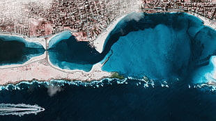 blue ocean, aerial view, photography, nature, landscape HD wallpaper