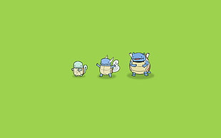 three Pokemon character illustration, Pokémon, video games, Squirtle, Blastoise