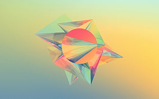 multicolored digital art, geometry, digital art, Justin Maller