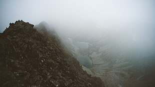 mountain photography, landscape, mountains, lake, clouds HD wallpaper