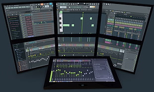 seven audio mixer monitors, Fruity Loops Studio HD wallpaper