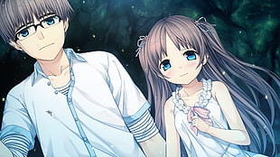 girl and boy anime character HD wallpaper