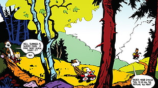 comic strip, comics, Calvin and Hobbes, philosophy, colorful HD wallpaper