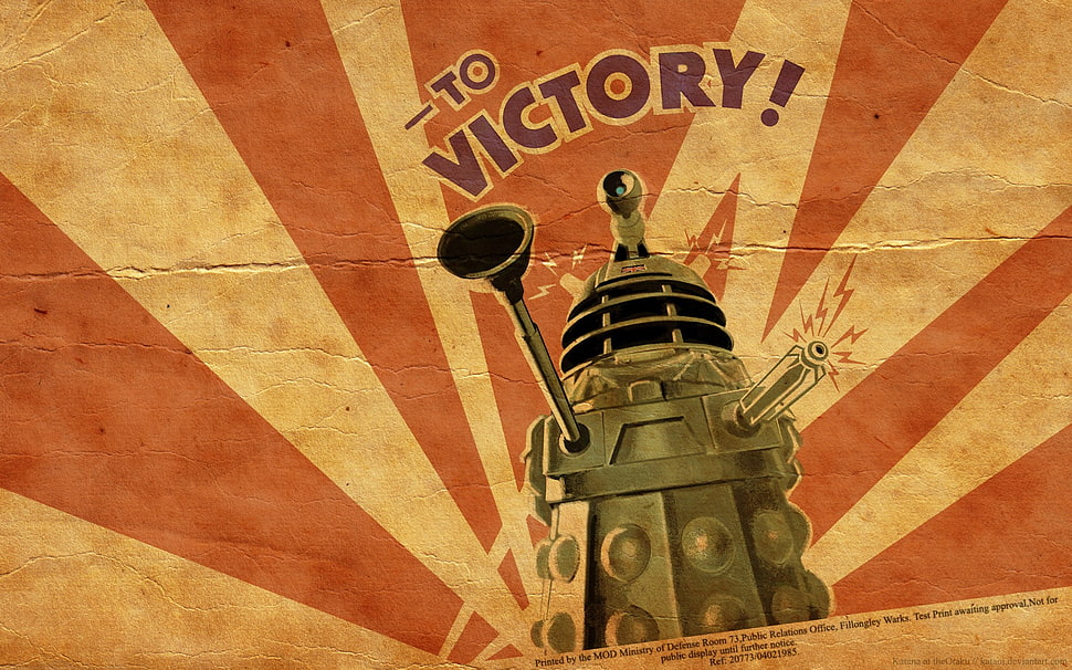 brown and red To Victory! poster, Daleks, Doctor Who HD wallpaper