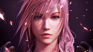 Final Fantasy Lightning digital wallpaper, video games, Claire Farron, pink hair, Final Fantasy XIII