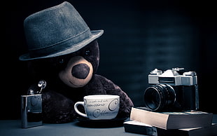 silver and black film camera