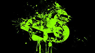 a with green paint splash logo