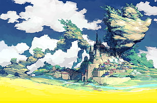 castle illustration, fantasy art, fantasy city HD wallpaper