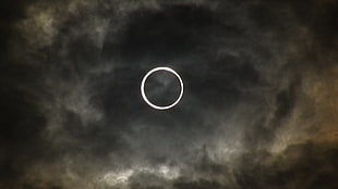 solar eclipse, clouds HD wallpaper