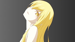 yellow haired female Anime character illustration