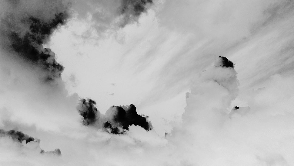 clouds, monochrome HD wallpaper