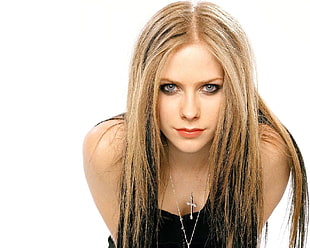 Avril Lavigne, Avril Lavigne, singer, necklace, face HD wallpaper