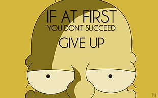 If at First You Don't Succeed Give Up text, humor, Homer Simpson HD wallpaper