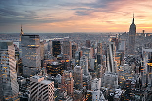 area photo of New York buildings, city, urban, New York City, building HD wallpaper