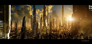 Scott Richard wallpaper, city, futuristic, science fiction HD wallpaper