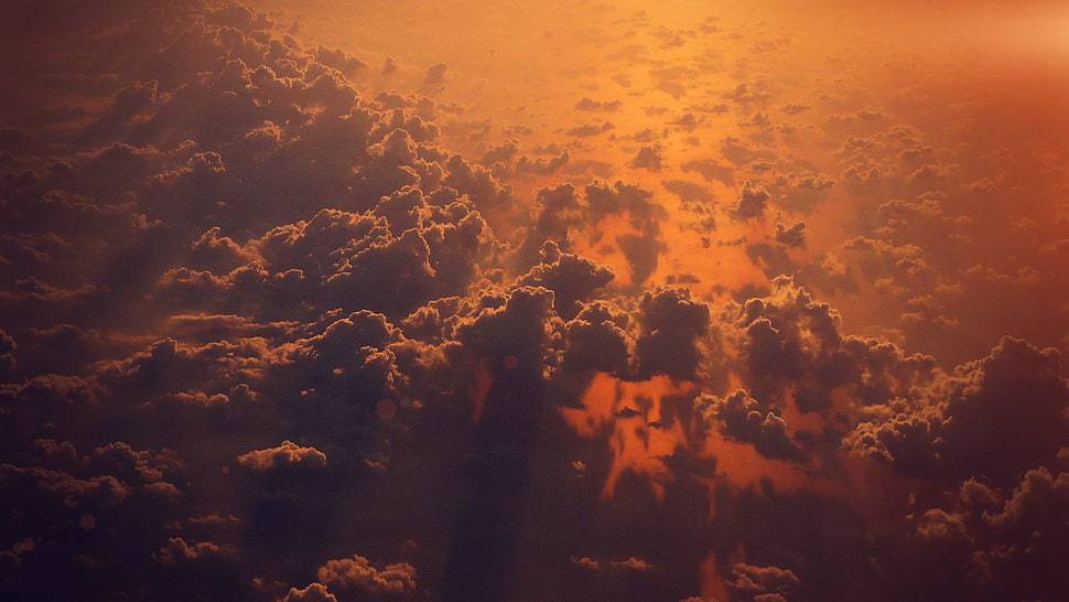 white clouds, clouds, sunset HD wallpaper