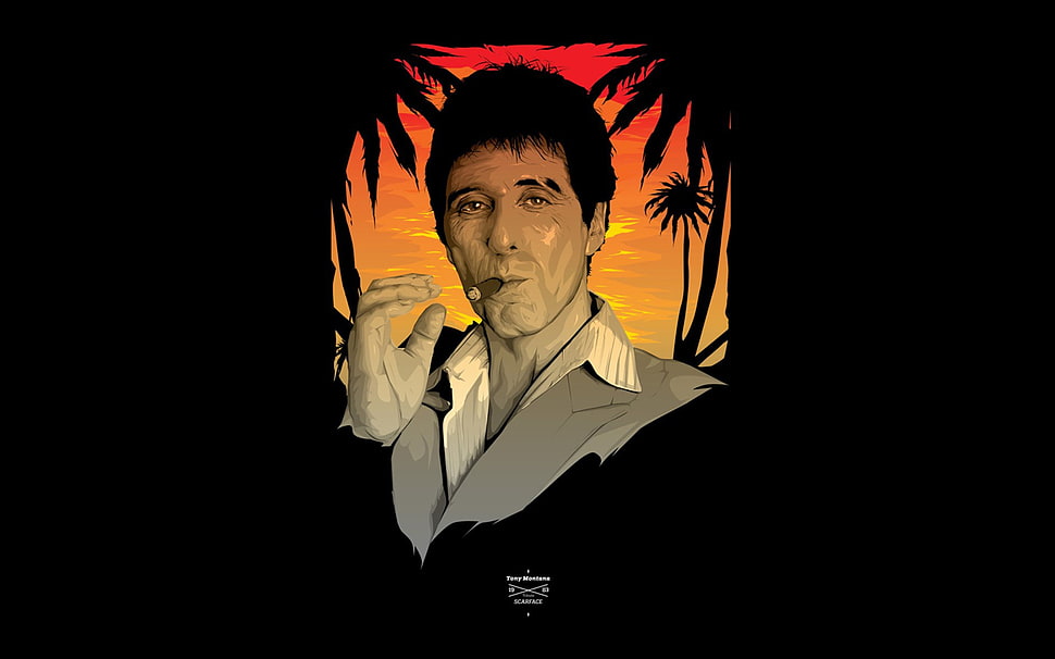 Al Pacino Scarface, fan art, Scarface, Tony Montana, movies HD wallpaper