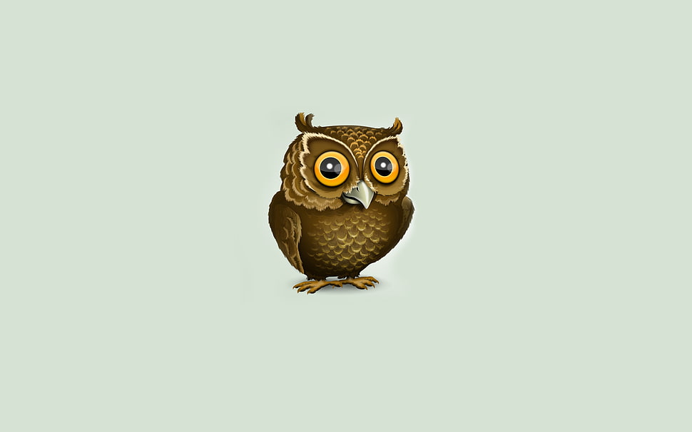 brown owl 3d illustration HD wallpaper