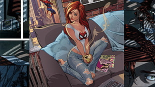Spider-Man, Mary Jane Watson, redhead, women HD wallpaper