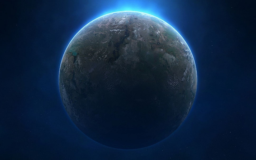 green and brown round planet photo HD wallpaper