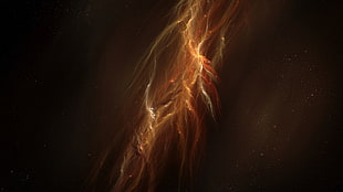 red and orange light digital wallpaper, space, abstract, space art, digital art