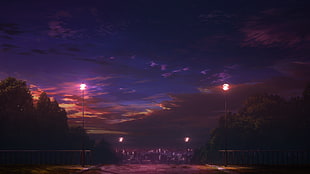 two black post lamps, Fate/Stay Night, anime, Fate Series, sunrise