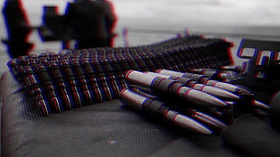 rifle bullets, anaglyph 3D