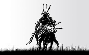 warrior illustration, samurai