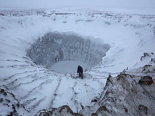 sink hole, nature, landscape, aerial view, Siberia