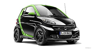 black CUV, car, Smart Brabus, electric car, Brabus HD wallpaper
