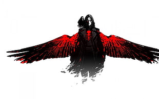 male character illustration, crow, The Crow