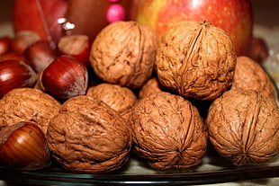 closeup view of walnuts