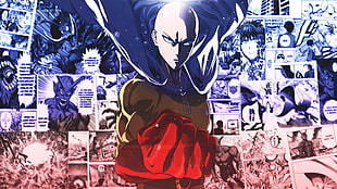 Saitama of One Punch Man anime illustration, Saitama, One-Punch Man, anime HD wallpaper
