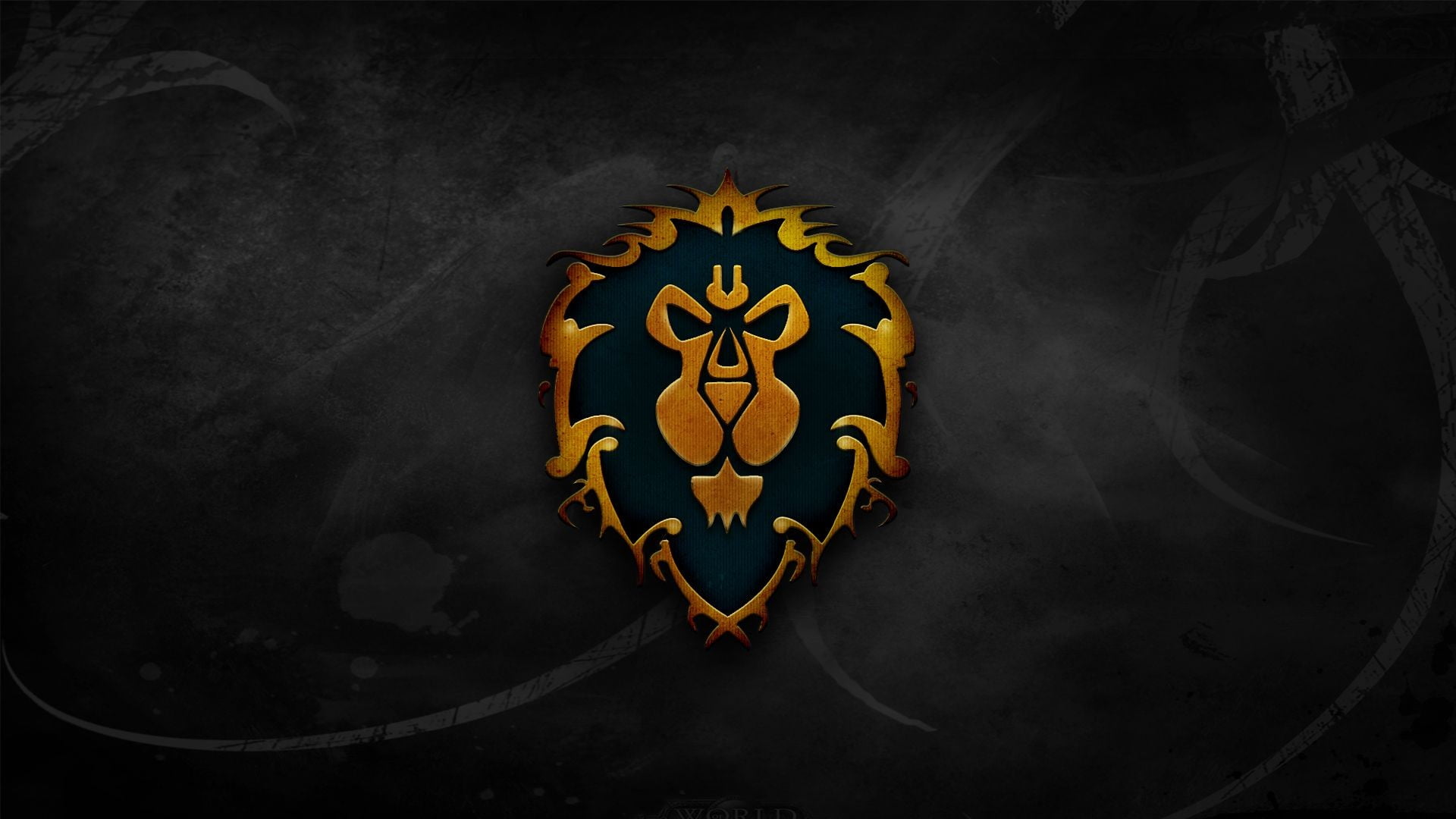 brown and black lion logo, World of Warcraft, Alliance, logo, video games