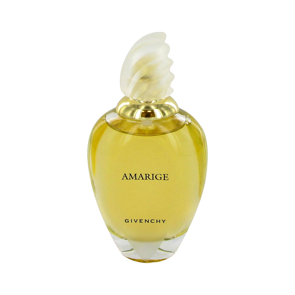 Amarige Givenchy perfume bottle with white background HD wallpaper