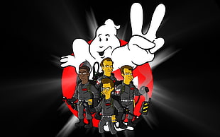 Ghostbusters illustration, Ghostbusters, The Simpsons, logo, humor HD wallpaper