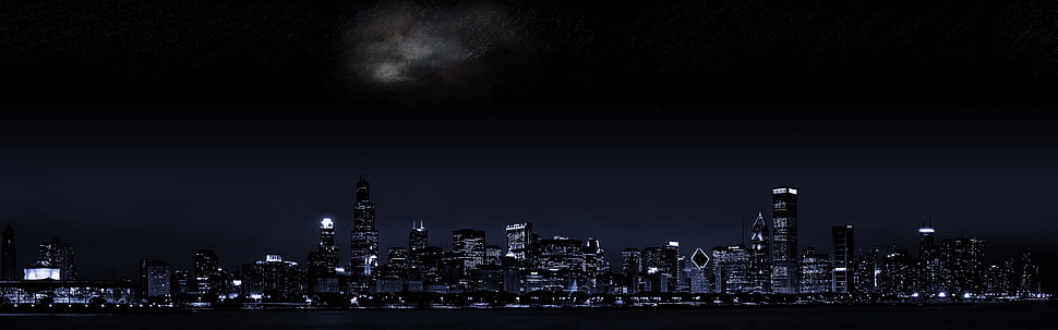 buildings under black sky during nighttime HD wallpaper