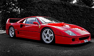 red Ferrari supercar, car, Ferrari, Ferrari F40