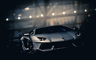 black Lamborghini sports coupe digital wallpaper