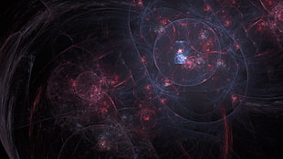 blue and red digital wallpaper, 3D fractal, Apophysis, abstract HD wallpaper