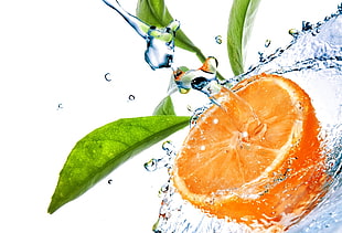 sliced Orange with water illustration