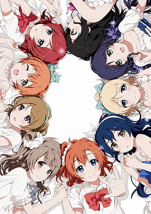 female anime characters digital wallpaper, Love Live!, Love Love Life ~Ojou-sama 7nin to Love Love Harem Seikatsu~