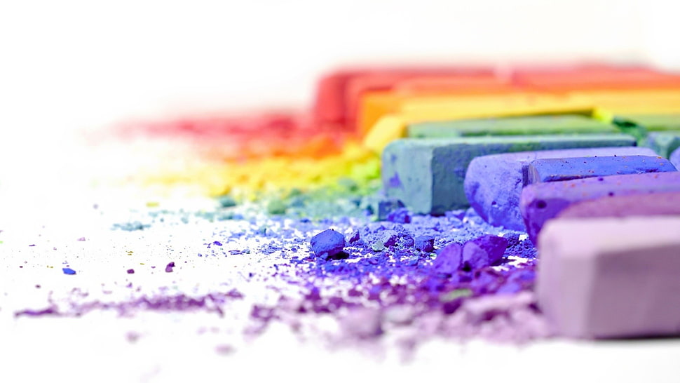 macro, colorful, chalk HD wallpaper