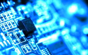 black and beige circuitboard, technology, microchip, blue, circuit boards HD wallpaper