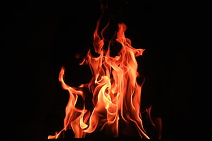 fire digital wallpaper, Fire, Flame, Dark background