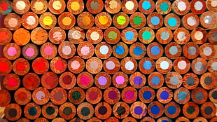 assorted color colored pencils lot HD wallpaper