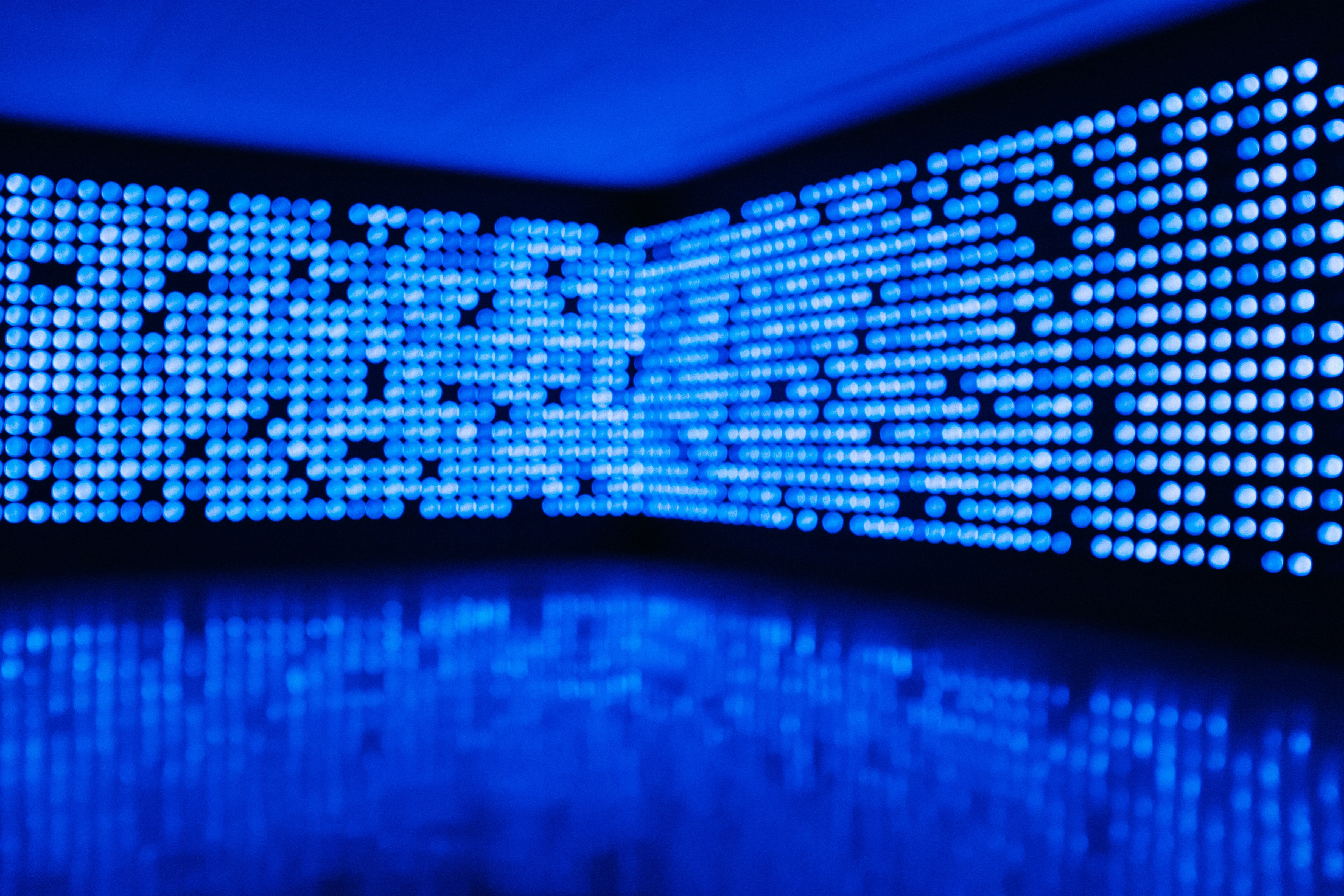 LED wall, Dots, Glare, Blue HD wallpaper | Wallpaper Flare