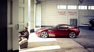 red coupe car, BMW Z4, Zagato, car