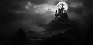 black castle HD wallpaper